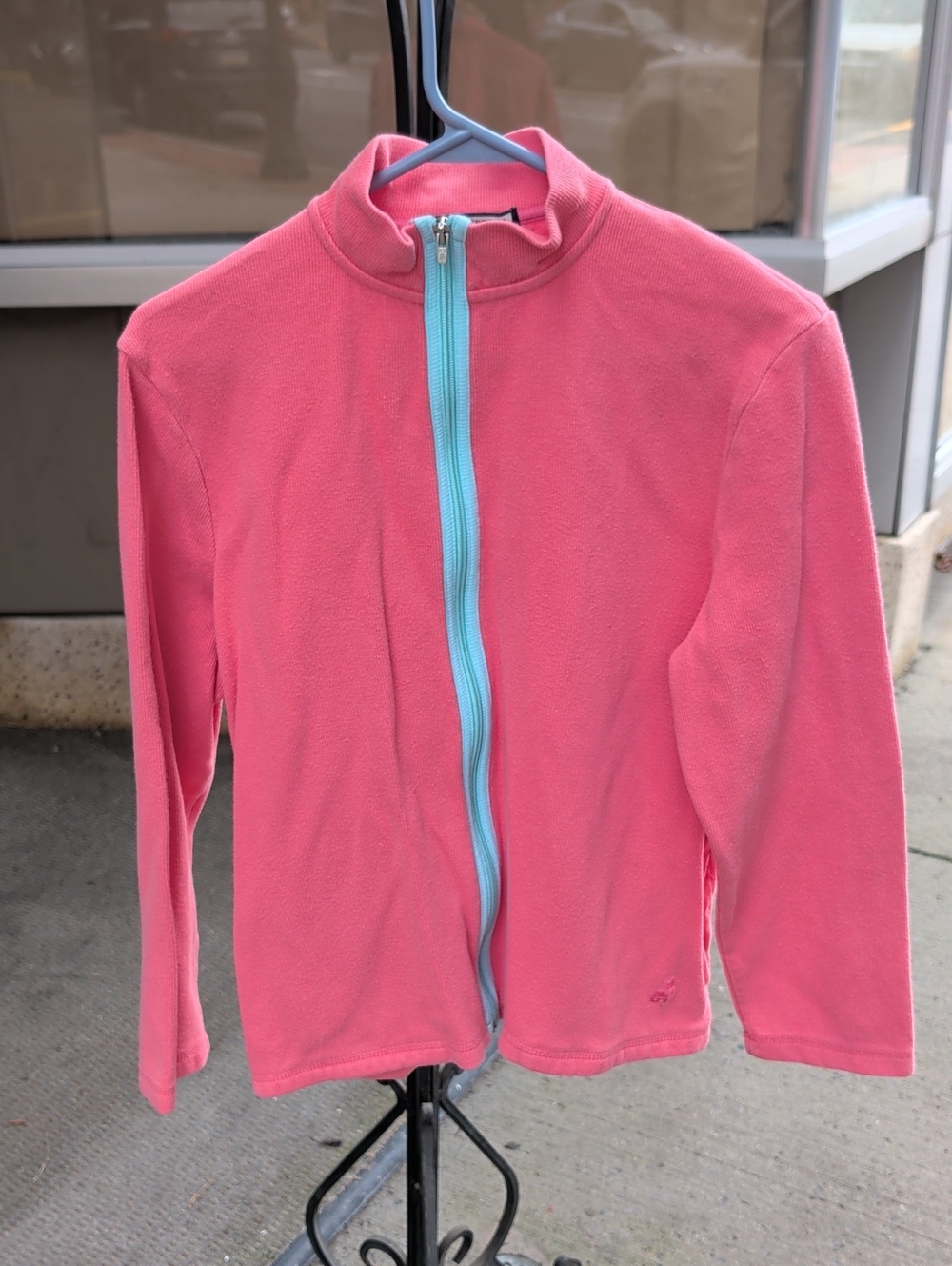 Caribbean Joe Pink Fleece Jacket with Aqua Zip